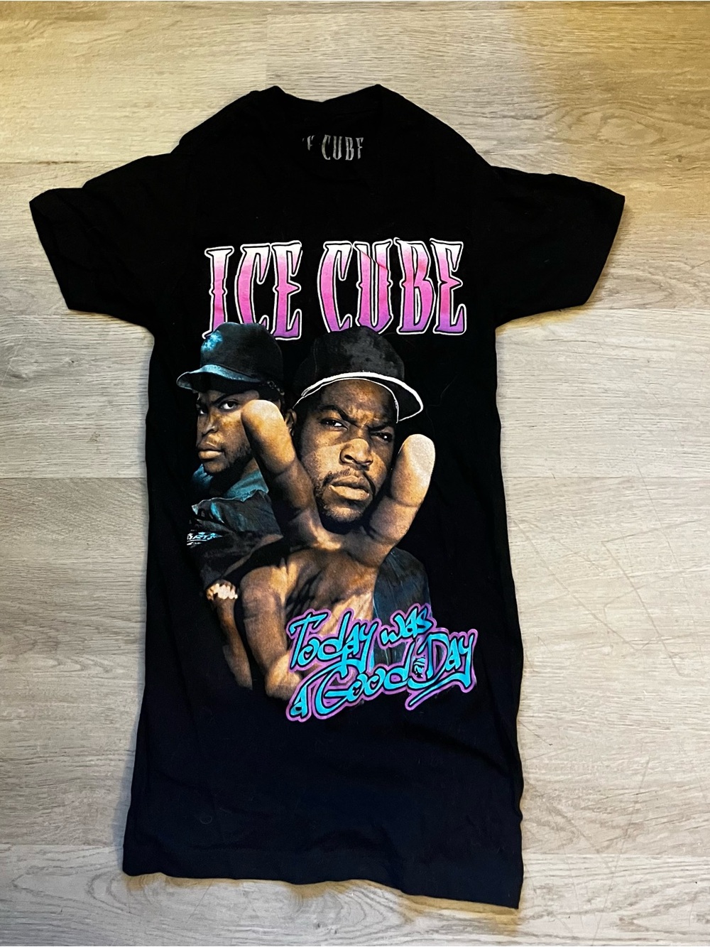 Juniors size XS Ice Cube Black Graphic Tee - "Today Was a Good Day"